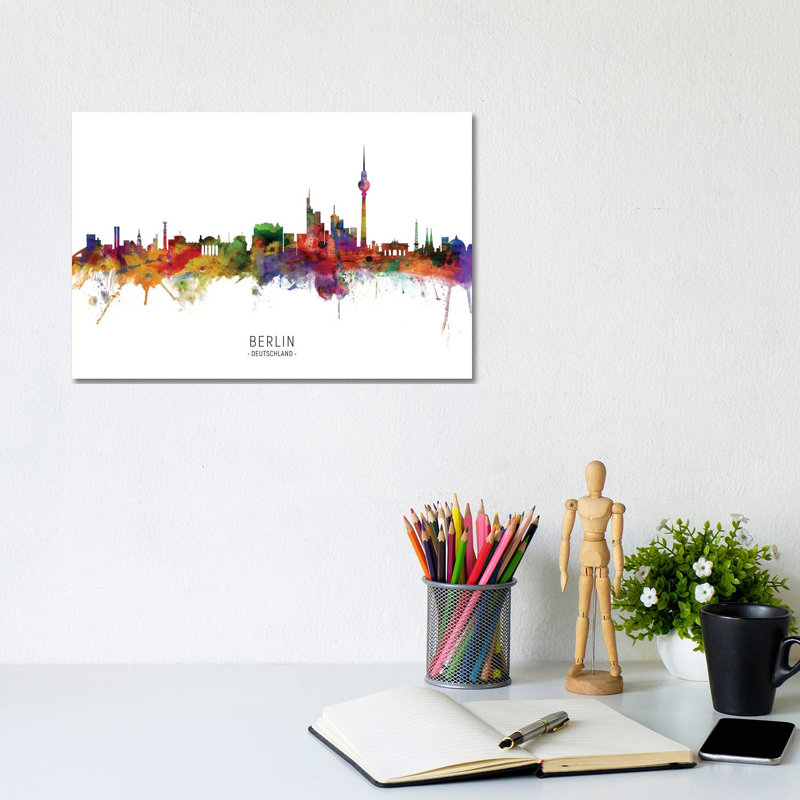 Berlin Germany Skyline by Michael Tompsett - Wrapped Canvas Print, 20.32 cm H x 30.48 cm W