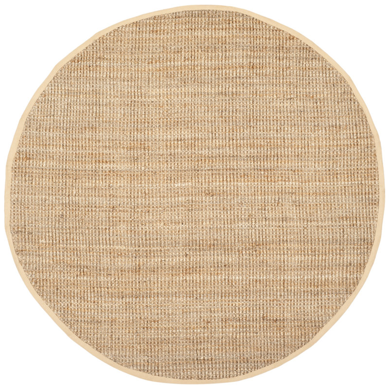 Tapis en jute tissé à la main Estrin, Rond 5 pi, Natural