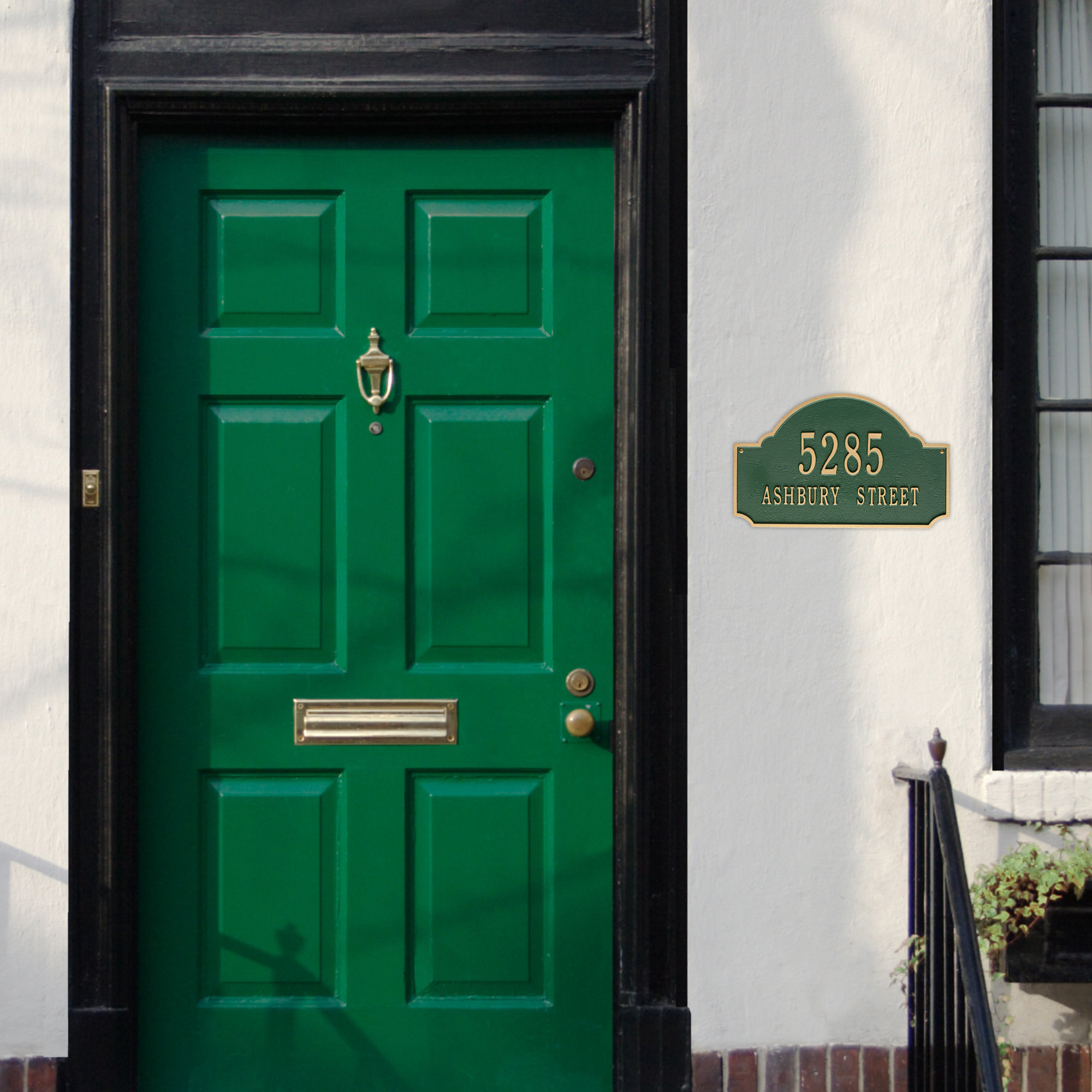 2-Line Wall Mount, Green/Gold, Yes