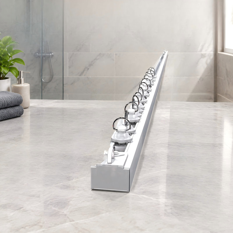 A 3 m (9.8 ft) adhesive ceiling curtain track for smooth ceiling installation in homes, offices, and RVs; the 3 m track mounts without drilling.