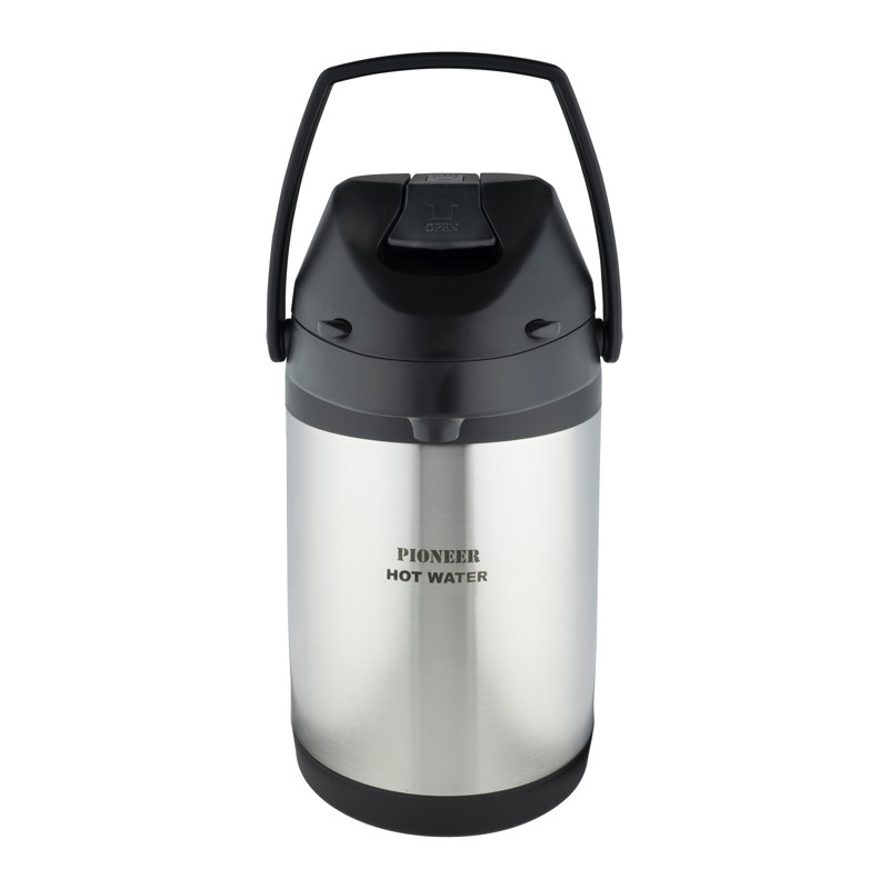Pioneer Airpots Stainless Steel Hot Water Dispenser Conference Event Flask, 3 Litres, Silver