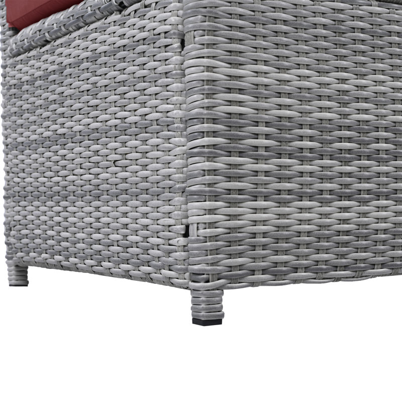 Ensemble de conversation pour 7 personnes avec coussins, Rouge