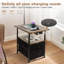 Lampe sur pied avec table d'appoint, 2 tiroirs et station de charge - Lampe de lecture à 3 couleurs de température réglable, prises USB / type C / AC pour le salon, la chambre à coucher et le bureau personnel