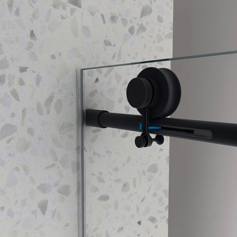 Matte Black Shower Door 6076, 70mm Stainless Steel Pulleys, Function, Nano Clean, Tempered Glass, Bathroom Mesmerizing Addition 304 Large , Cleaning, Accessory
