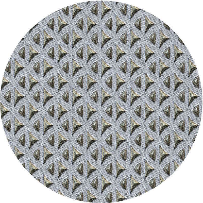 Tapis décoratif gris/noir à motif géométrique Risher, Rond 6 pi
