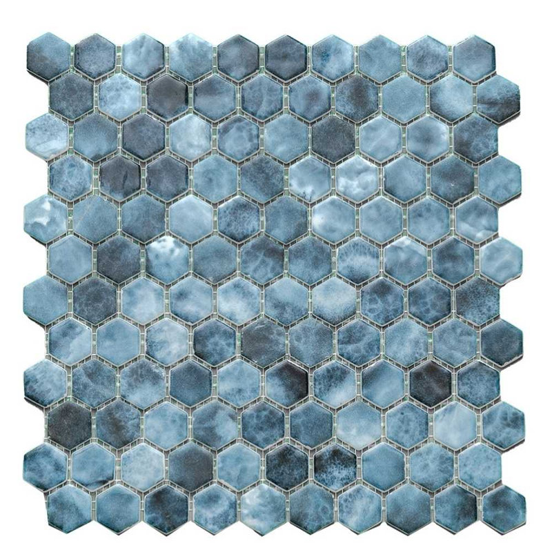 Eterna 1" x 1" Straight Edge Glass Mosaic Wall And Floor Tile, Blue