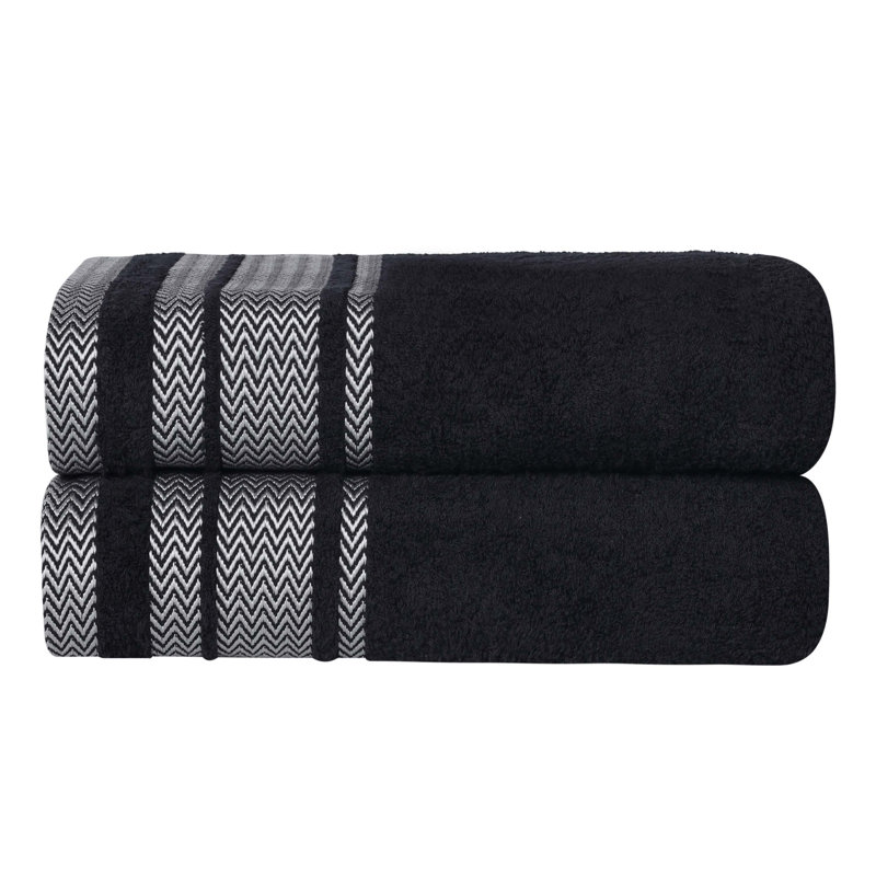 Drap de bain en coton Graden, Noir, noir, noir, noir
