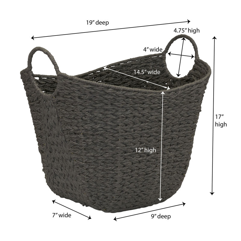 Scoop Basket with Handles, Grey