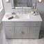 Meuble-lavabo simple de 122 cm (48 po) avec comptoir en surface solide intégré, armoire de rangement à 7 tiroirs, portes à fermeture amortie, style traditionnel autoportant-746310003