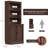 VAUXHILL & CO. Halston Multi-Depth Bookcase Adjustable Shelf Unit, Doors, Cherry