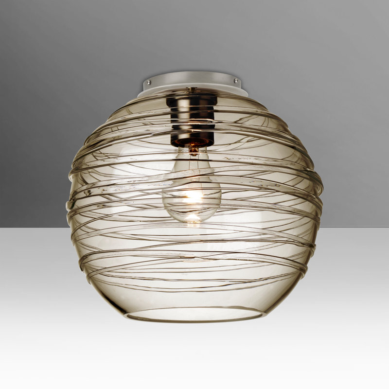 Besa Wave 10 Ceiling, Brown, Satin Nickel