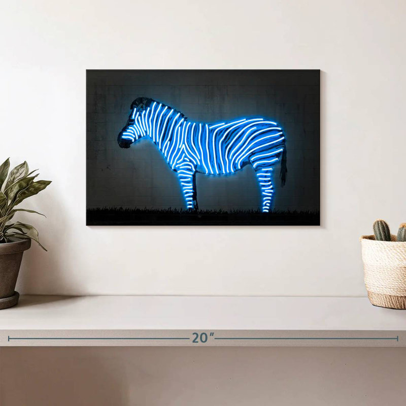 Brampt Glowing Zebra, 8" H x 12" W