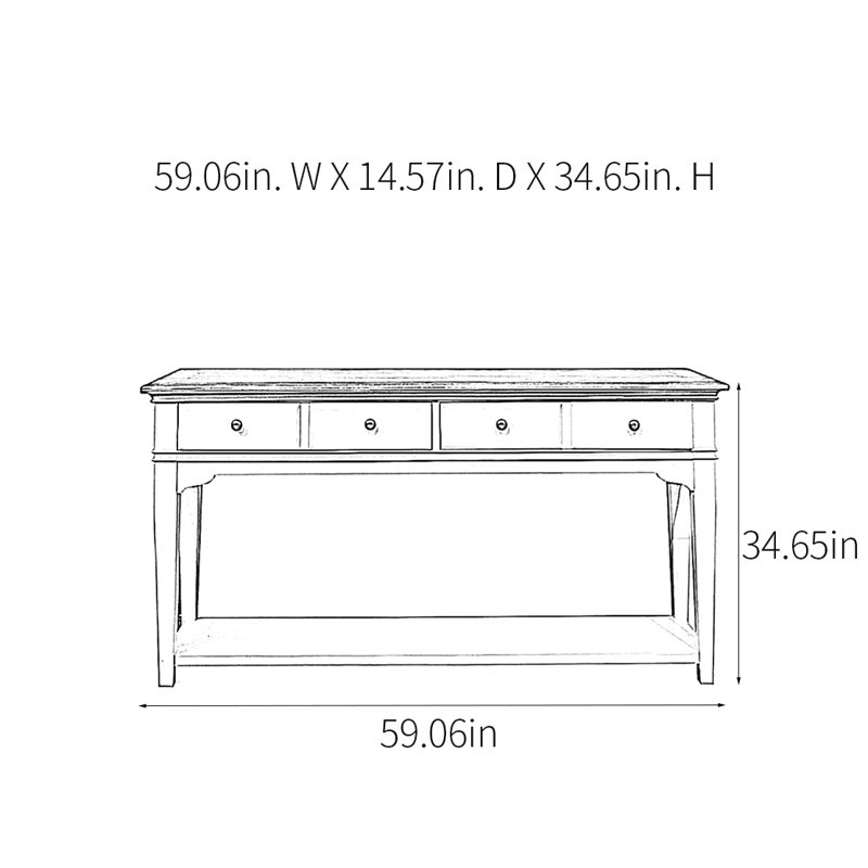 Console champêtre rétro