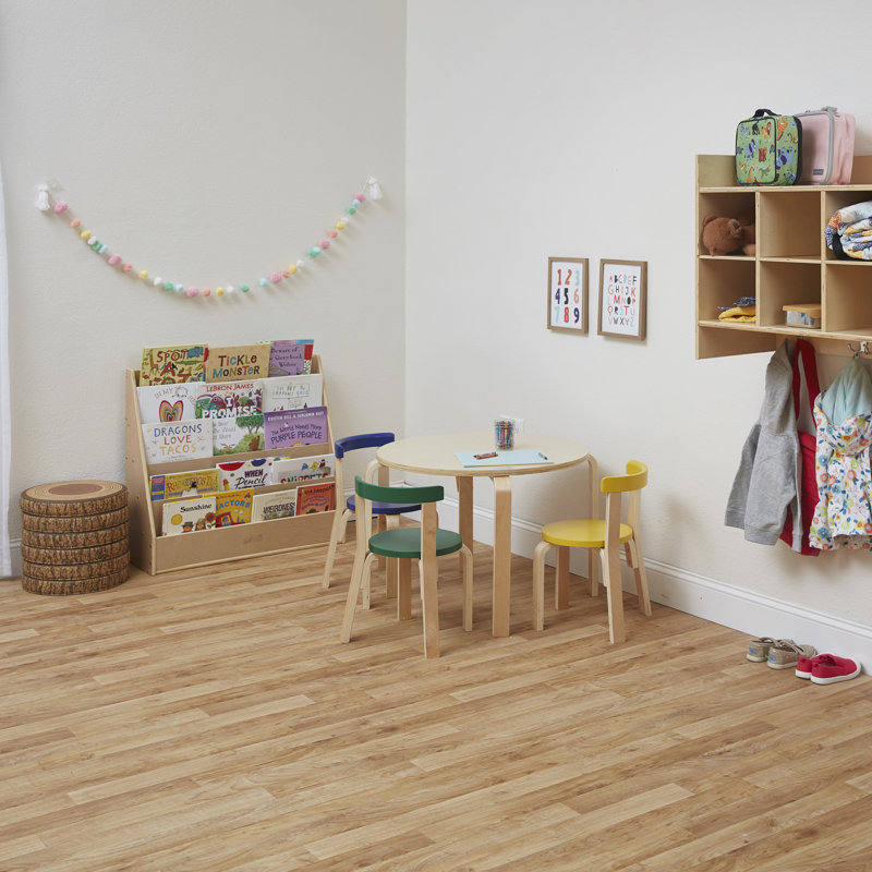 Natural Birch Wooden Kids Book Display Stand
