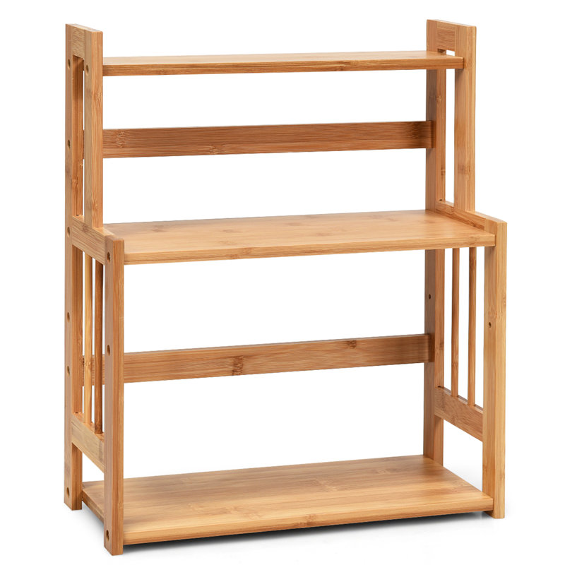 Freestanding Bamboo Spice Rack with Adjustable Racks