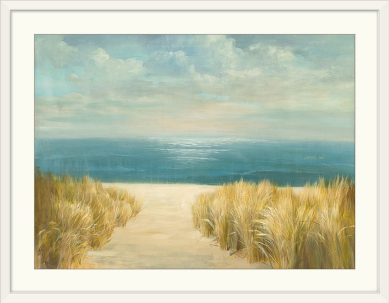 « seascape », reproduction d’art Danhui Nai, H 25 po x l 32 po x P 1 po, Cadre blanc