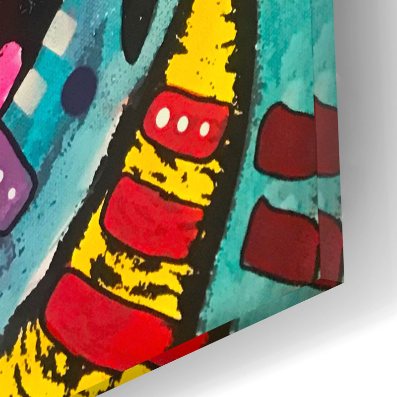 Red Barrel Studio® «With My Dog» par Dean Russo Studios, art mural en verre acrylique, ACR-40107