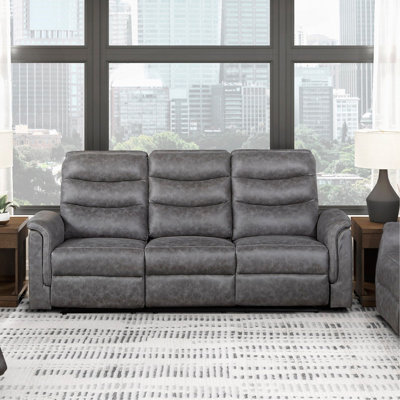 Ensemble de canapé inclinable 3 pièces gris