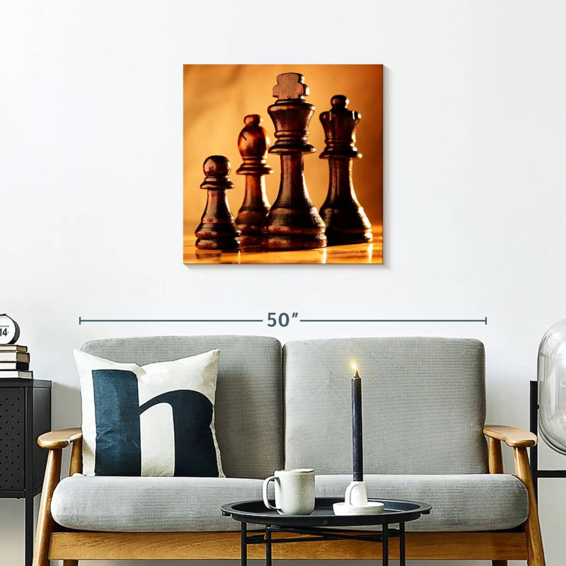 Pièces d'échecs en bois Senne, H 24 po x l 24 po