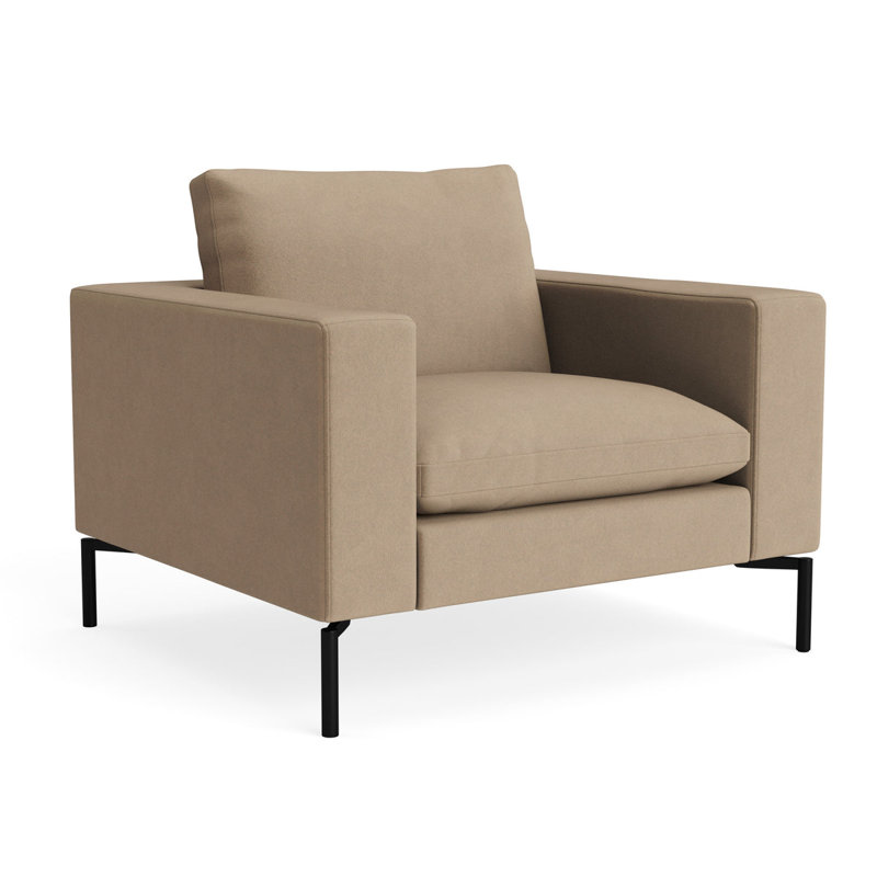 MTO - The New Standard Lounge Chair with Black Legs, Otter Velvet