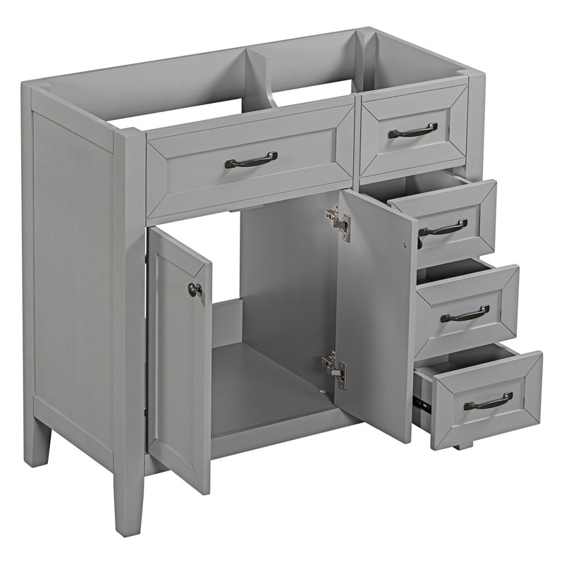Base de meuble-lavabo simple 35,5 po seulement, Gris