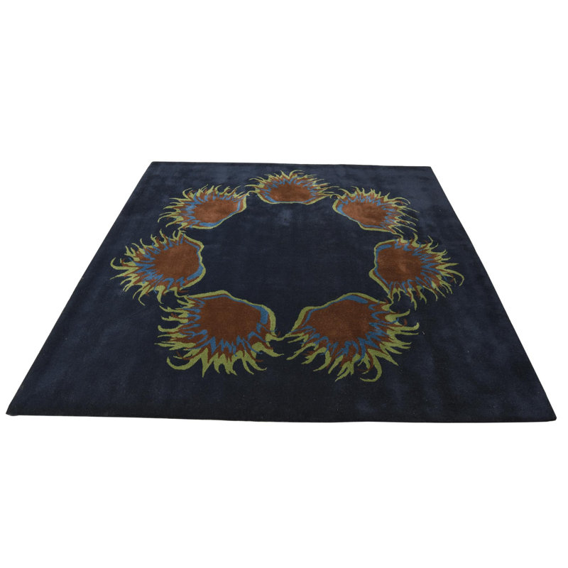 Tapis carré bleu marine Myrick