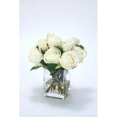 Polysilk Rose Arrangement in Vase