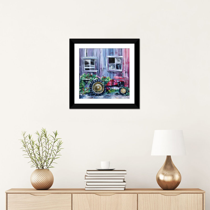 « spring crop », reproduction sur toile, H 16 po x l 16 po x P 1 po, Papier avec cadre noir, Blanc