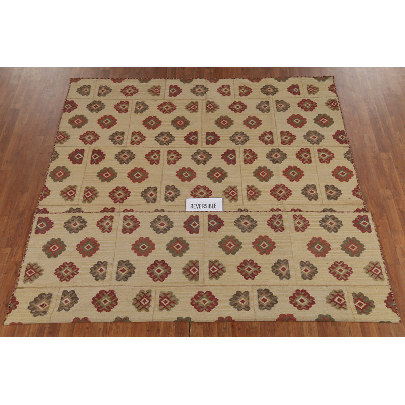 Tapis oriental à motif géométrique Kilim All-Over 8 x 10