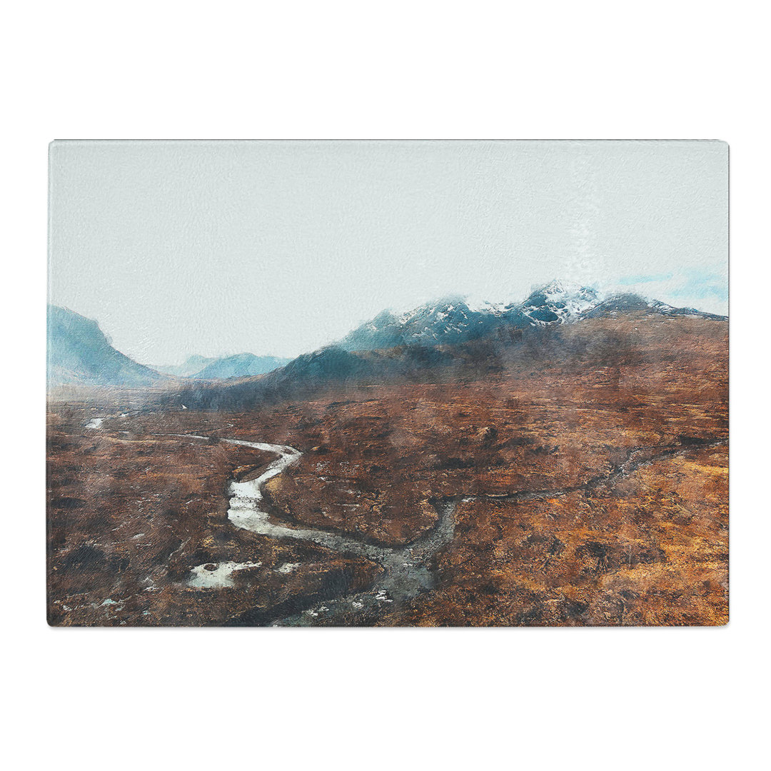 Tempered Glass View of the Isle of Skye in Scotland Painting Chopping Board