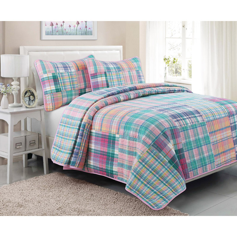Cotton Patchwork Quilt, Queen Quilt + 2 Shams Quilt + 1 Sham