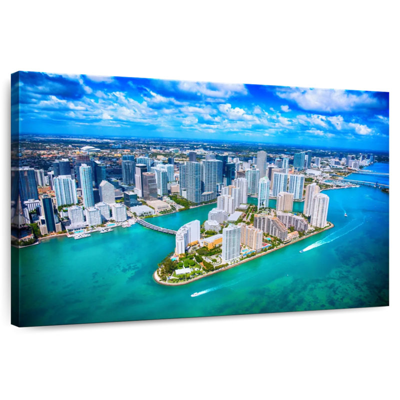 Sireci Miami Aerial View, 20" H x 30" W