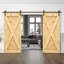 Porte de grange en bois massif lambrissé et métal-86645861-86645873