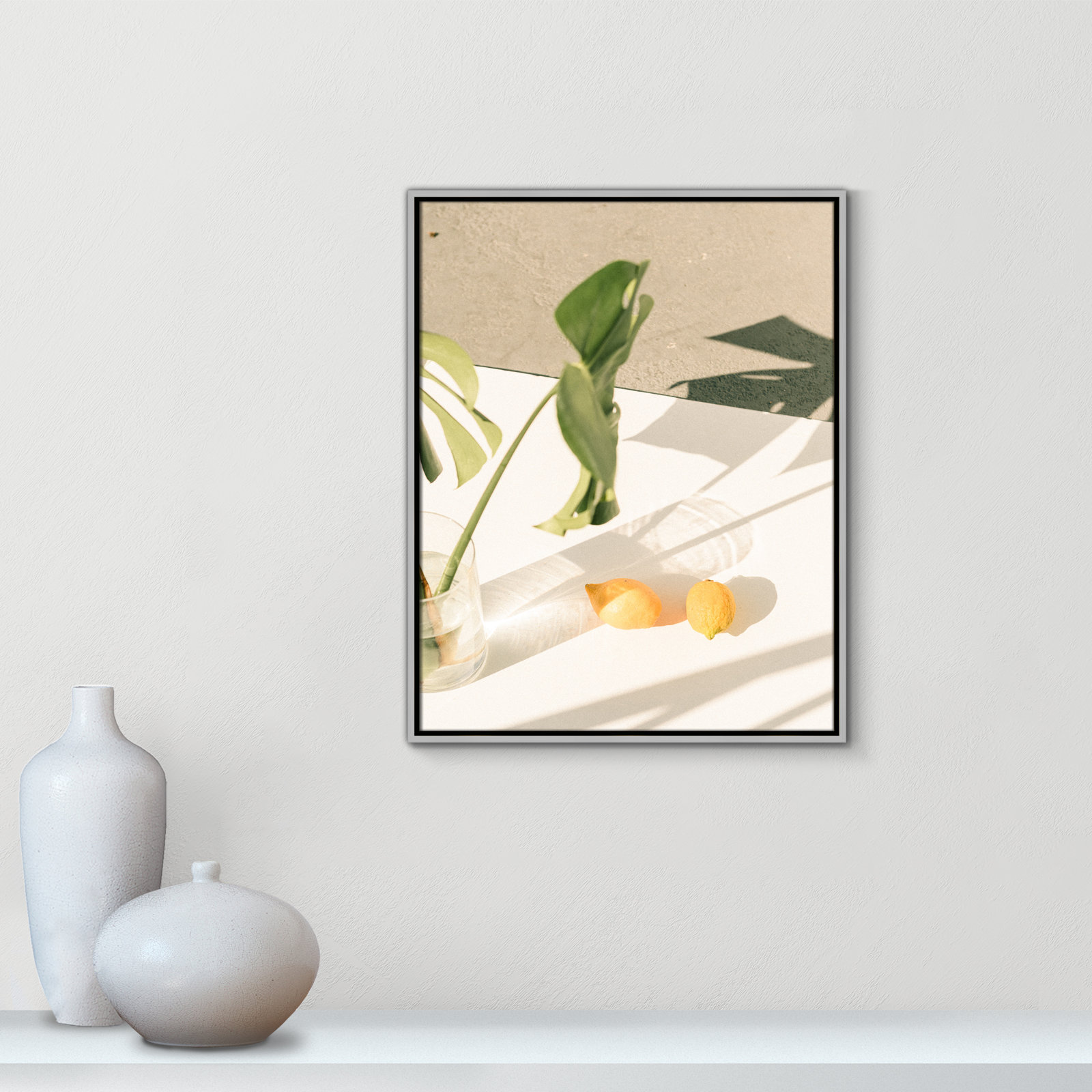 Citrus & Palms by Chandra Oh, 29.5'' H x 23.5'' W x 2'' D, Silver Framed