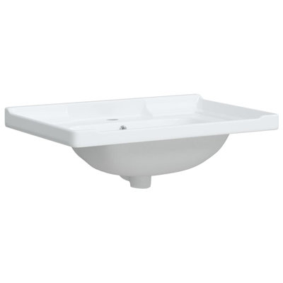 Belfry Bathroom Breit 48mm W White Ceramic Rectangular Sink with Overflow