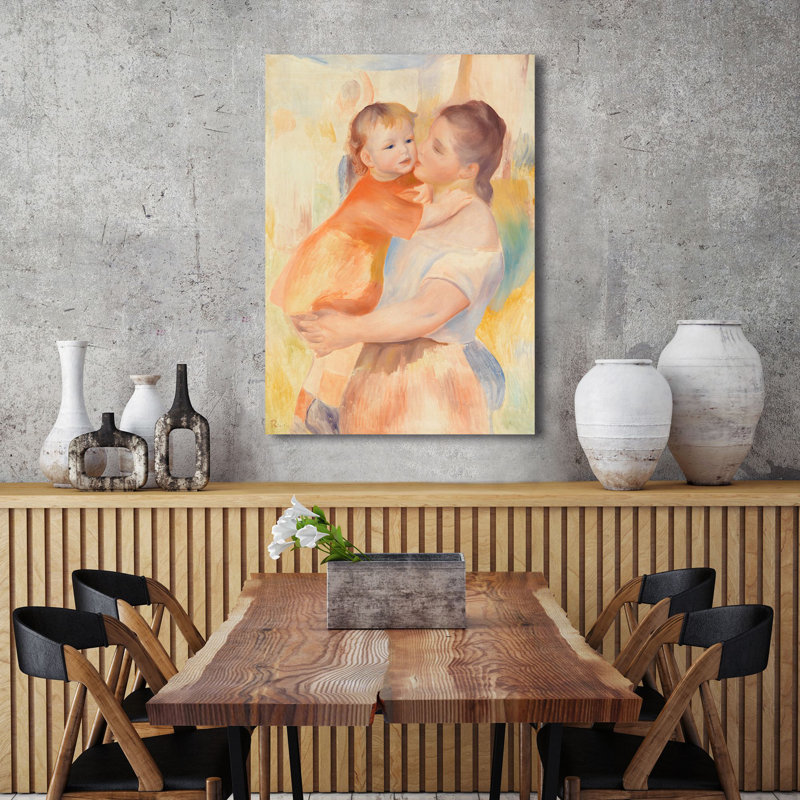 Washerwoman And Child by Pierre-Auguste Renoir - Wrapped Canvas Painting, 100cm H x 70cm W x 4cm D
