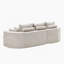 Canapé modulaire courbé en tissu deux pièces avec méridienne, pour salon, chambre à coucher et appartement, offrant une expérience d'assise luxueuse-98440319