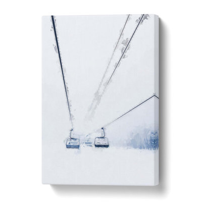 Ski Lift In Quebec Canada In Abstract - Wrapped Canvas Print