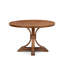 Une table de salle à manger en bois avec un plateau de table rond et un piédestal élégant, finition noyer antique.-1154334041-1156809876-1154334046