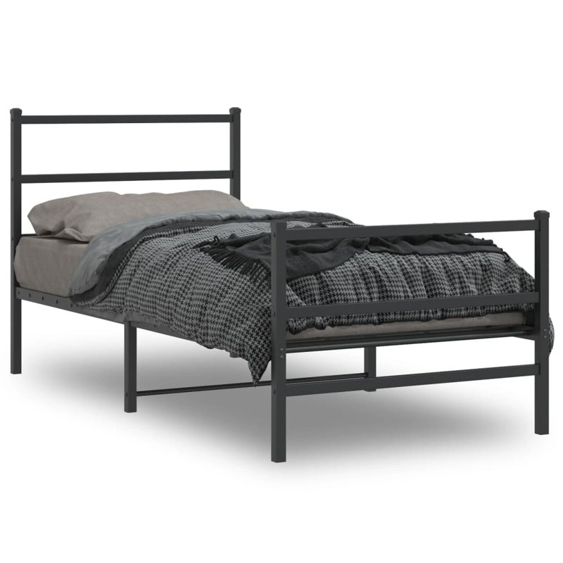 Metal Bed, Single (3'), Black