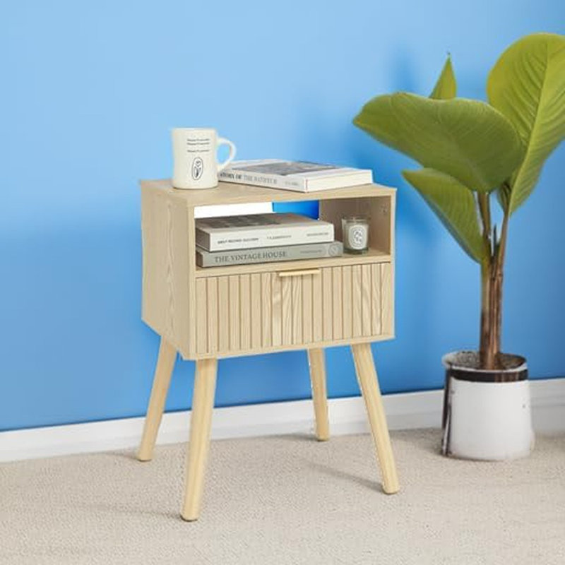 Petite table de chevet en bois avec table de chevet, ...