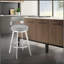 Tabouret de comptoir pivotant de 26 po en acier inoxydable brossé gris clair Nylun-1125799955-1125799956