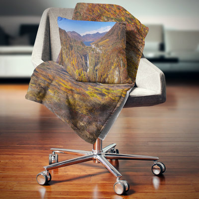 Kegon Falls near Nikko Panorama - Landscape Printed Pillow
