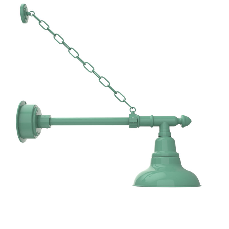 Luminaire de grange d'extérieur à DEL Adesh, H 17 po x l 8 po x P 27 po, Jade
