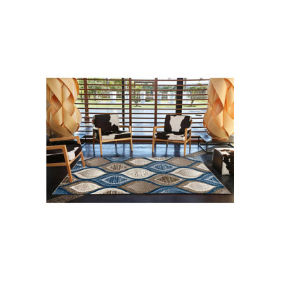 Salon bleu à motif de café Suzani
