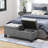 Button Living Room Bench, 46", Grey With Storage Function 46" Bedroom Bench A Protective Pad, Upholstery And Hidden