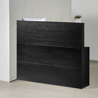 Reception Desk L-Shaped Front Counter Table 55.12 in Black Office Table