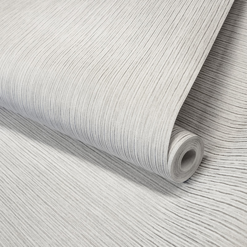 Rouleau de papier peint effet rideau métallique L 33 pi x l 21 po Feel, Gris clair