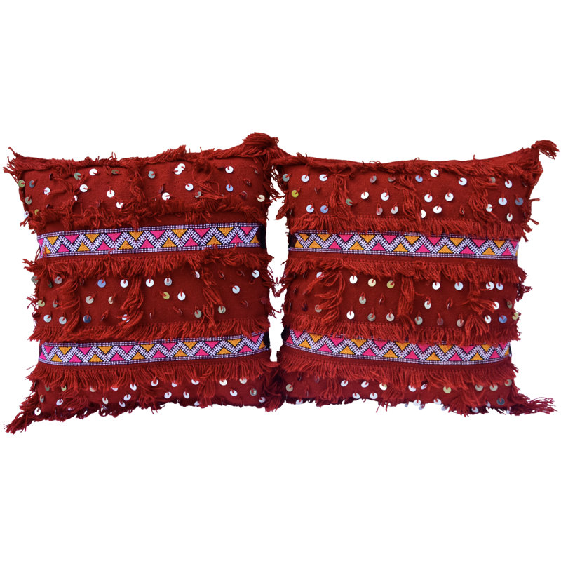 Rectangular Pillow Cover & Insert, Maroon/Pink/Red