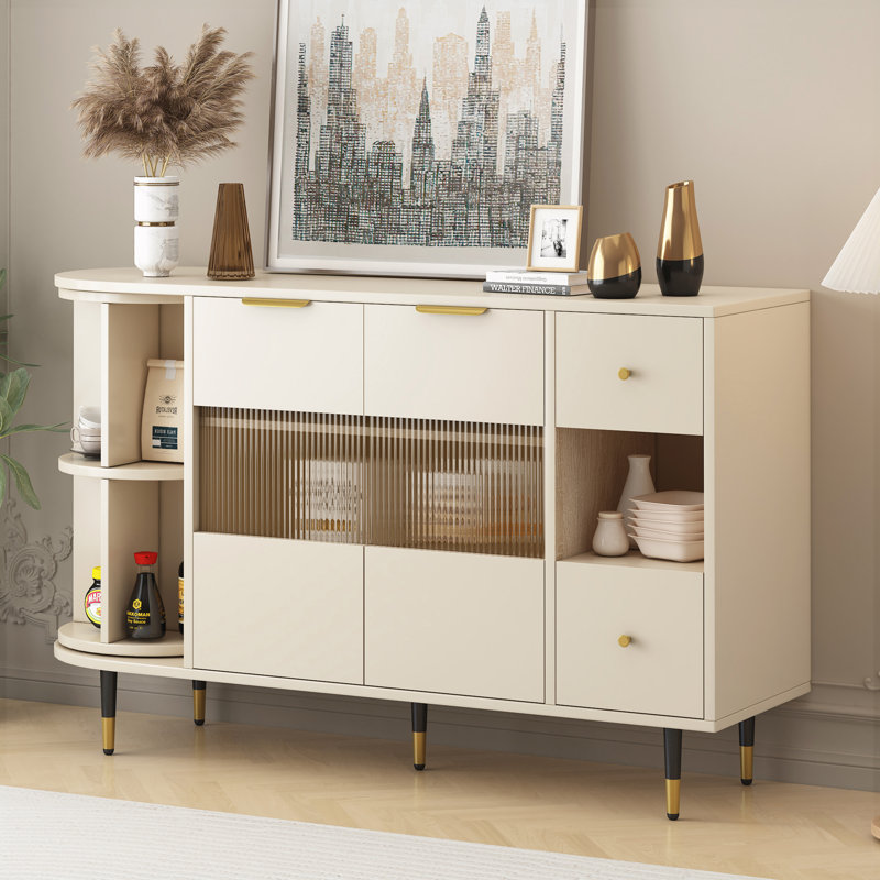 Cracraft  2 Drawer Sideboard, Beige